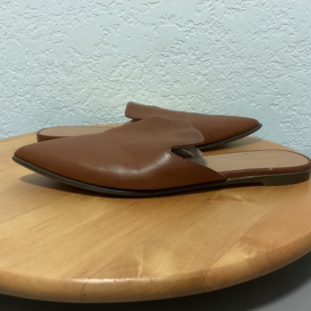 Banana Republic Womens Pointed Toe Mule Flats Honey Brown Leather Size 7 Slip On